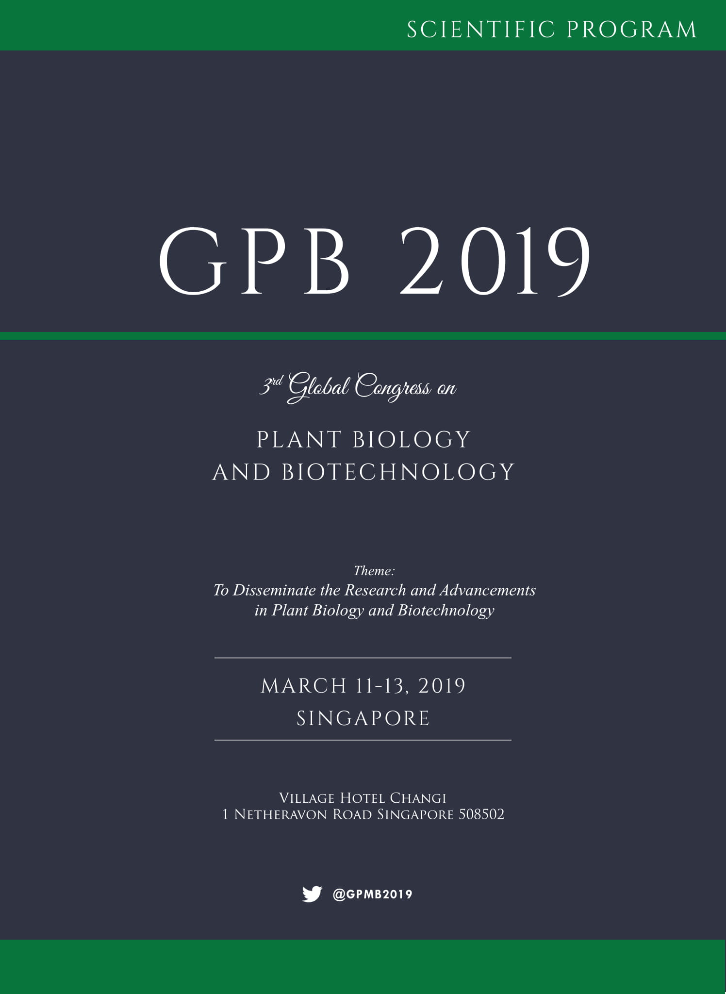 3rd Global Congress on Plant Biology and Biotechnology | Singapore Program