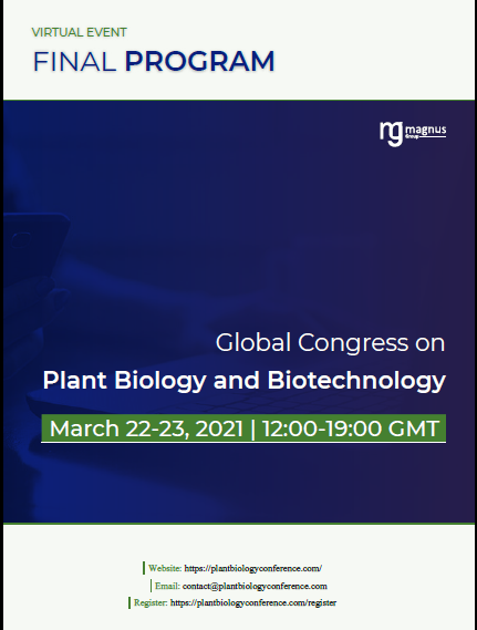 5th Edition of Global Congress on  Plant Biology and Biotechnology | Online Event Program